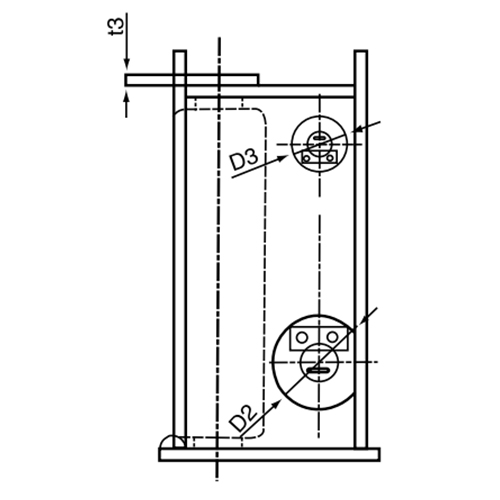 JIS F 2026-80 four-roller fairlead type A Size Chart